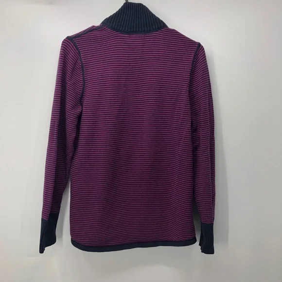 Eddie Bauer Purple Stripe Jacket Sweater Zip Up - Picture 2 of 6